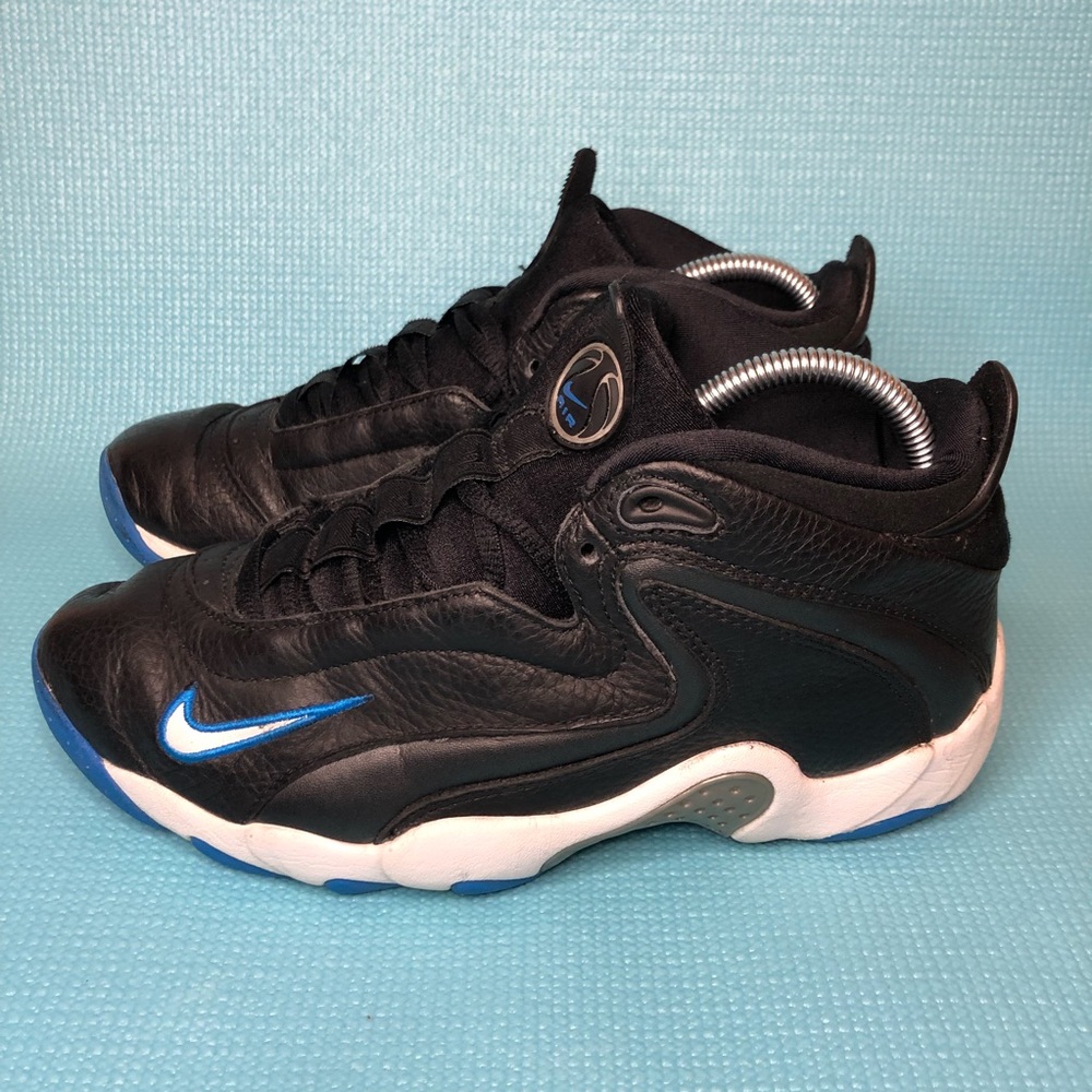 NIKE Vintage Air Flight Basketball Men’s Size 8 990204 Black Blue Athletic Shoes